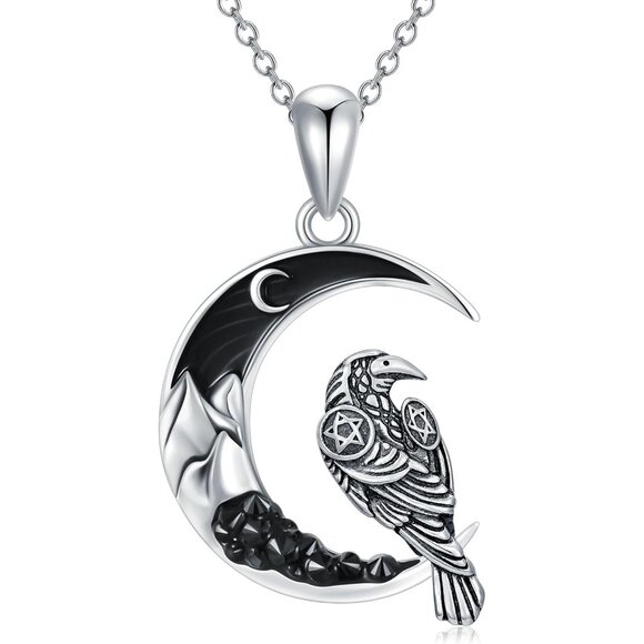 Gothic Jewelry Bat/Cat/Wolf/Dragon/Owl/Fox/Spider/Sun Pendant Sterling Silver Cr
